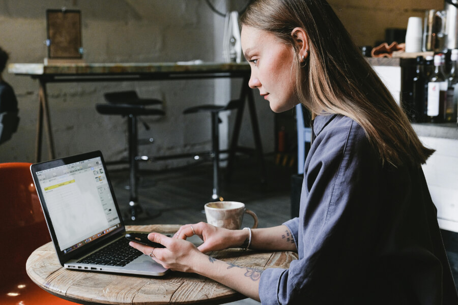 Woman at computer